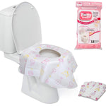 Buy now Toilet Seat Covers Disposable (12 Pack, Floral) - XL Waterproof Toilet Cover for Toddlers, Kids & Adults - Portable & Individually Wrapped for Travel, Potty Training & Public Restrooms at indiglob india