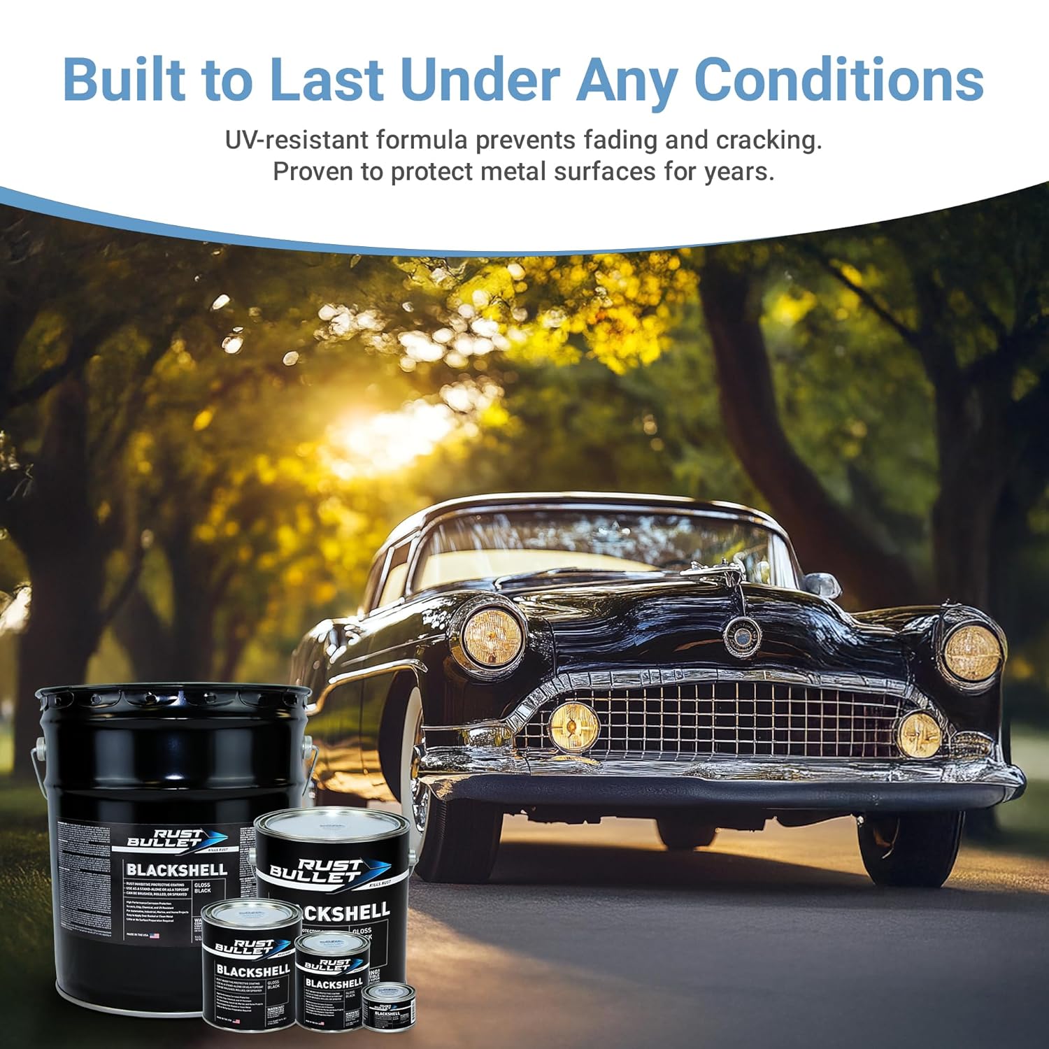 Buy now RUST BULLET BlackShell - Gloss Black - 4 Oz - Corrosion Preventive Coating, UV Resistant Rust Proofing Paint, Long-Lasting Metal Protection at indiglob india
