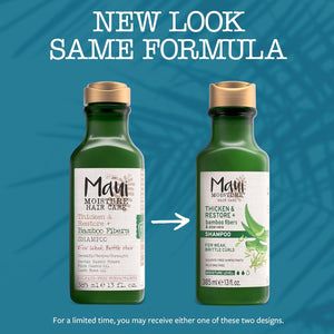 Maui Moisture Thicken & Restore + Bamboo Fibers Strengthening Shampoo to Soften Transitioning or Natural Hair & Renew Brittle Hair, Vegan, Silicone & Paraben-Free, 13 fl oz