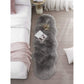 SERISSA Soft Fluffy Rug Grey Faux Sheepskin Fur Rug Shaggy Couch Cover for Bedroom Living Room Runner, 2x6 Feet