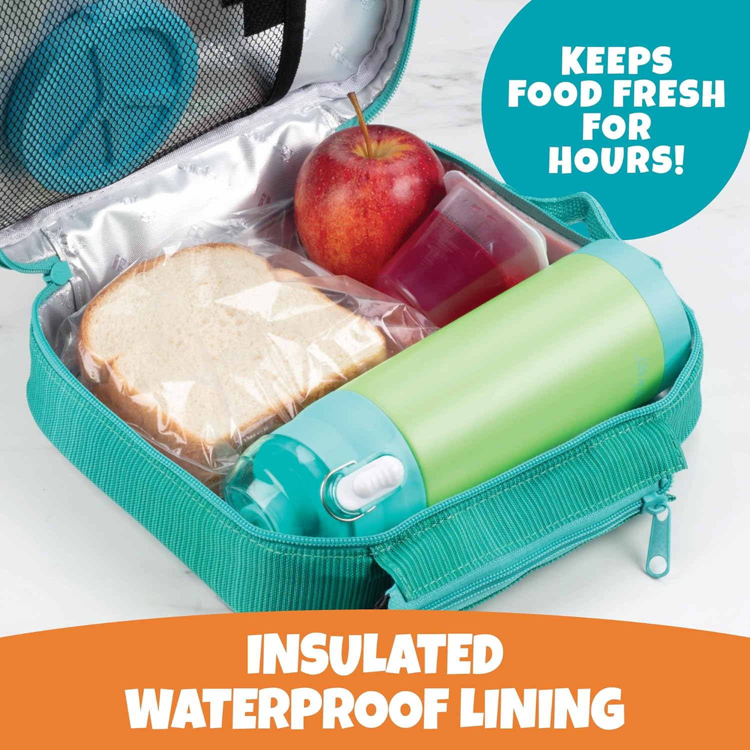 Buy now Kids Insulated Lunch Box w Snack Pocket & Expandable Water Bottle Holder For Girls- Waterproof Lunchbox Tote Keeps Food Hotter or Colder Longer - Reusable Back to School Bag Fits Most Bento Containers at indiglob india