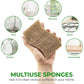 Biodegradable Natural Kitchen Sponge - Compostable Cellulose and Coconut Walnut Scrubber Sponge (12 Pack)