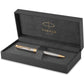 PARKER Sonnet Ballpoint Pen, Stainless Steel with Gold Trim, Medium Point Black Ink (1931507)