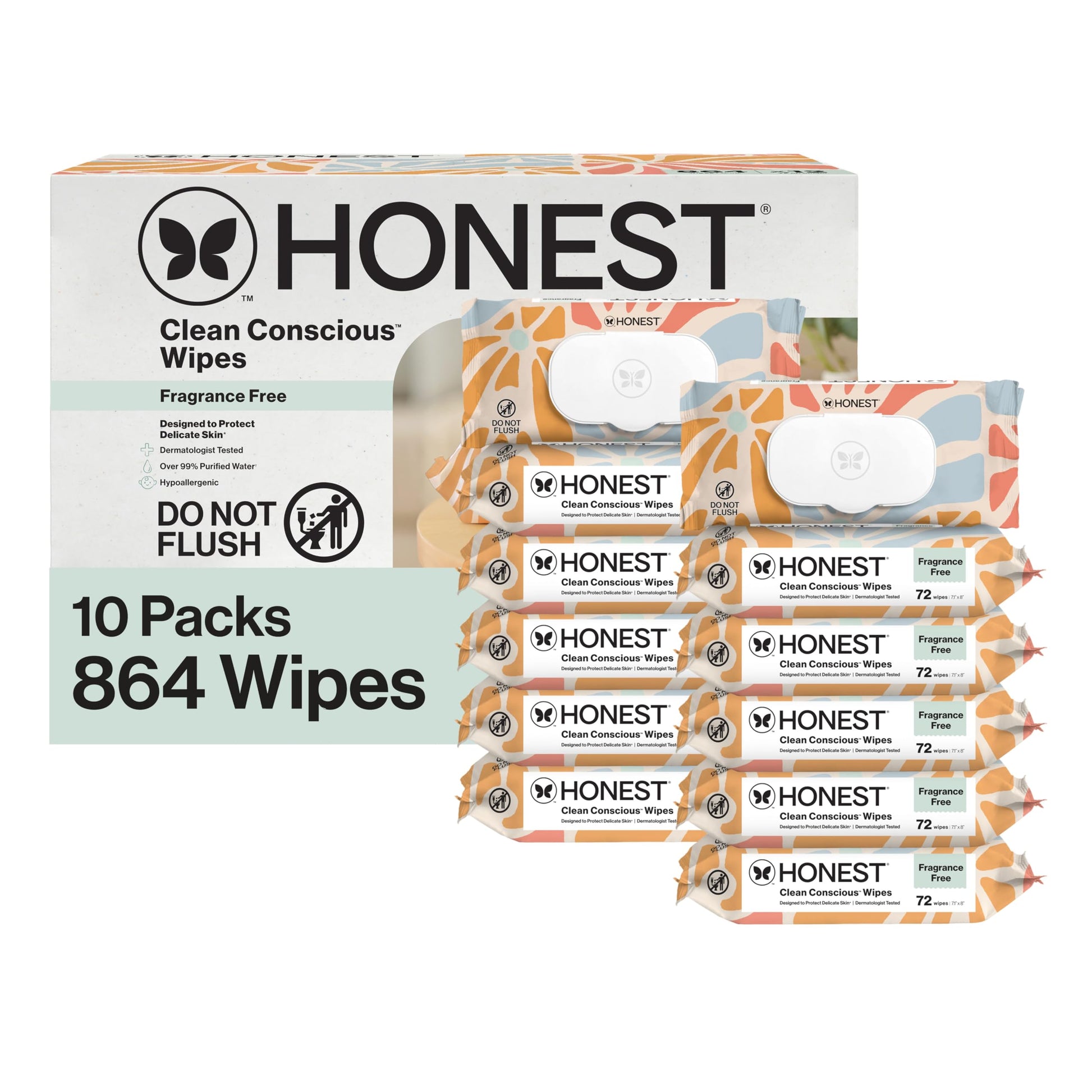 Buy now The Honest Company Hypoallergenic Multi-Use Baby Wipes for Sensitive Baby Skin Rainbow 60 Count at indiglob india