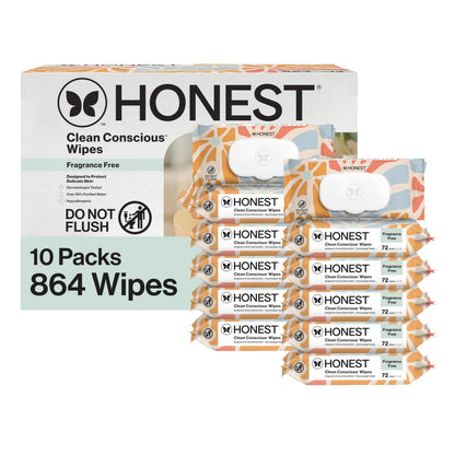 Buy now The Honest Company Hypoallergenic Multi-Use Baby Wipes for Sensitive Baby Skin Rainbow 60 Count Sunburst 72 Count (Pack of 12) at indiglob india