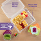 BentologyTM Clear Bento Lunch Box Set w 5 Removable Nesting Containers- Adapt Inner Compartment Portion Sizes- Meal Prep Snack Holders for Back to School, Leakproof Durable & BPA Free- Dishwasher Safe