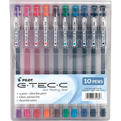 PILOT G-Tec-C Gel Ink Rolling Ball Pens, Micro Fine Point (0.3mm), Black Ink, 12-Pack (35488)