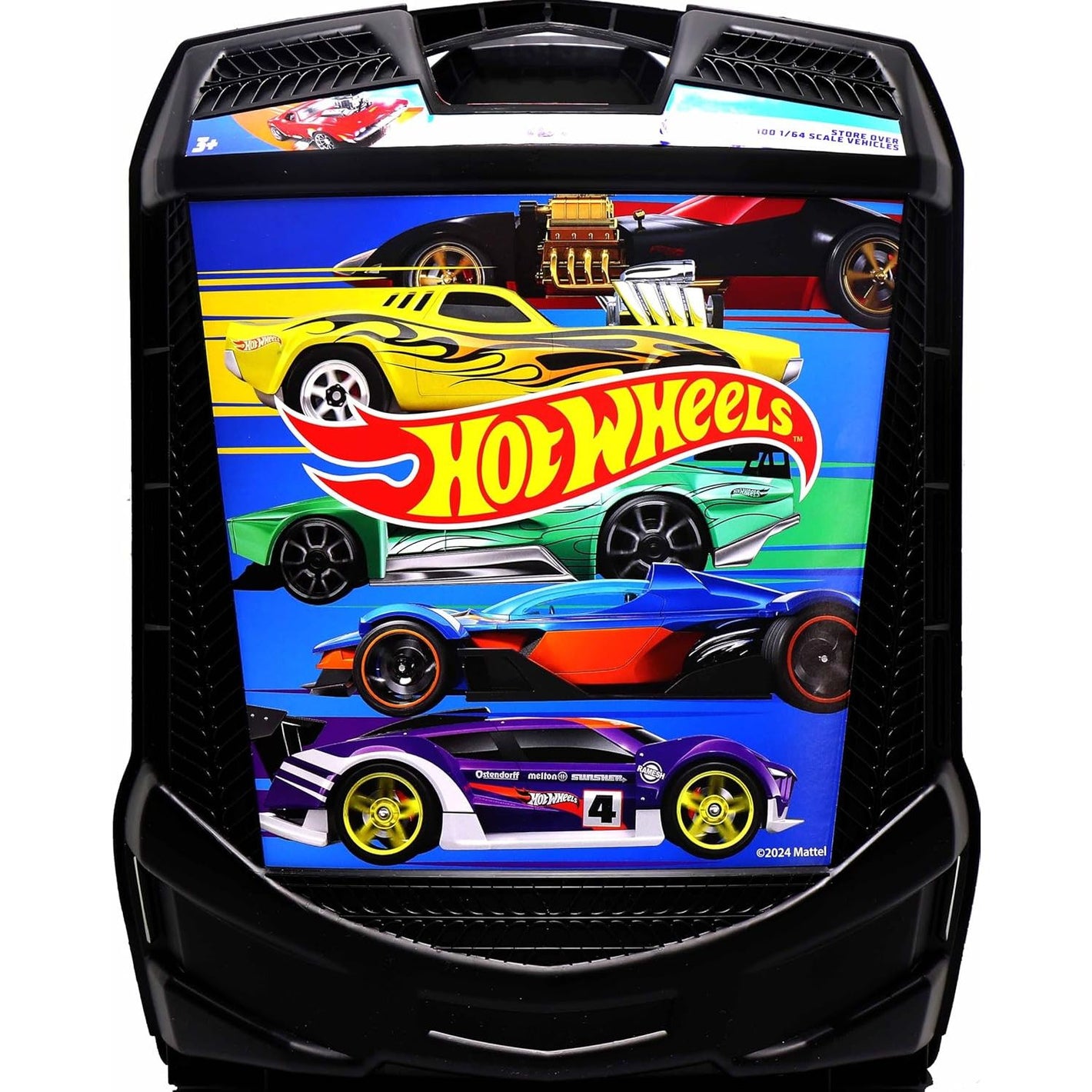 Buy now Hot Wheels 100-Car Storage Case – Large Capacity Organizer for 1:64 Die-Cast Vehicles with Handle and Latch, Durable Portable Carrying Case for Kids, Travel, and Toy Car Collectors at indiglob india