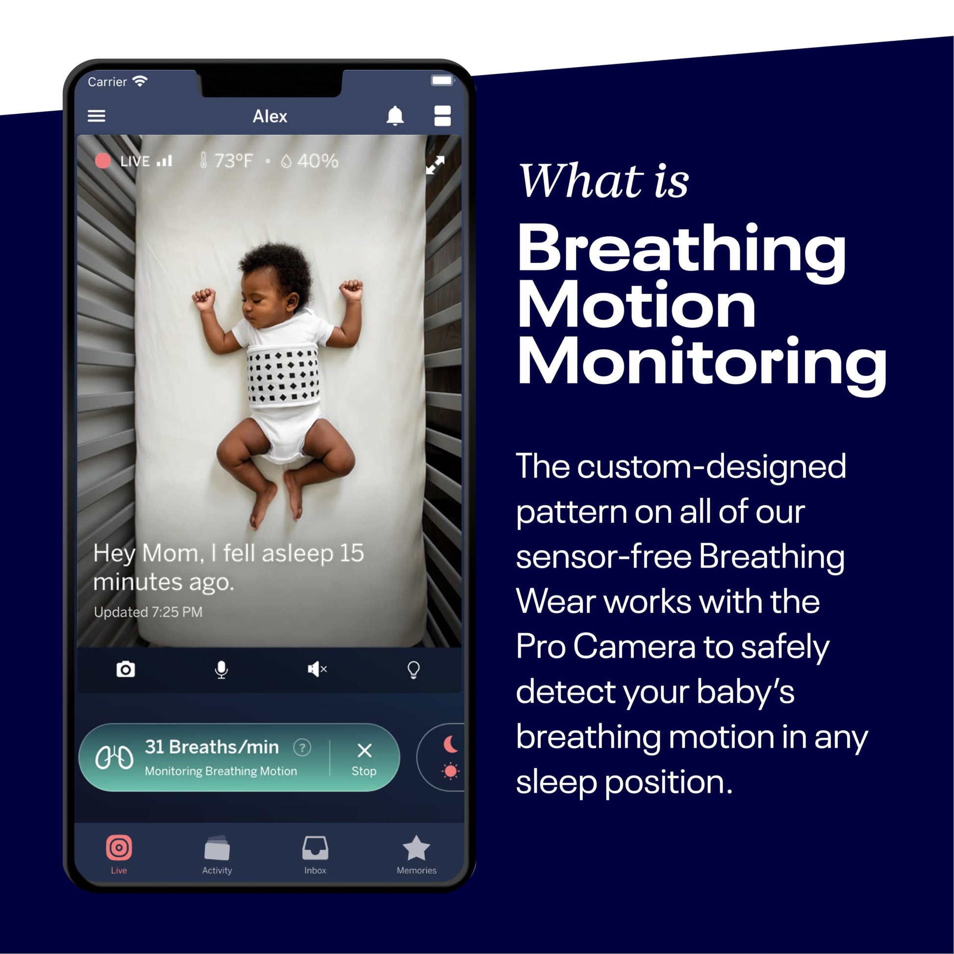 Buy now Nanit Breathing Wear Band - 100% Cotton, Works with Nanit Pro Baby Monitor to Track Breathing Motion Sensor-Free at indiglob india