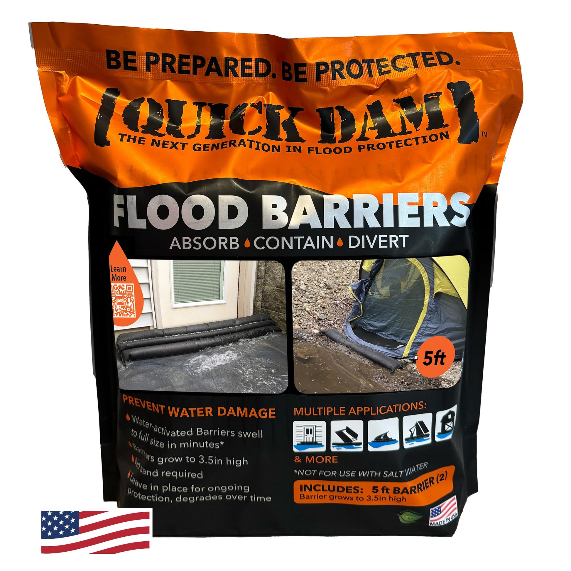 Buy now Quick Dam Water Activated Flood Barrier 5 Feet 2-Pack at indiglob india