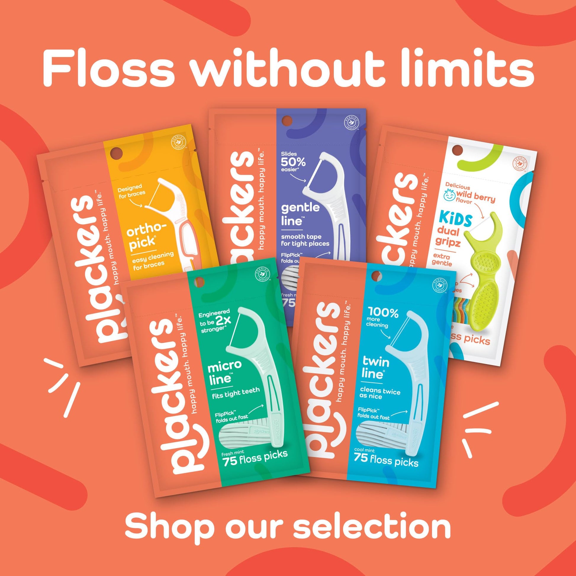 Buy now Plackers Kids Dental Floss Picks 75, Multicolor, Fruit Smoothie Swirl, Original Version, 300 Count (Pack of 4) at indiglob india