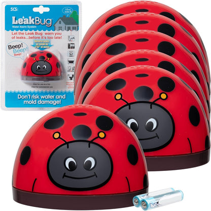 Buy now Water Leak Bug Monitoring Sensor with Alarm 6 Pack - Electronic Flood Detector for Kitchen & Basement- Detects as Little as 1/32" of Liquid - Overflow Alert Beeps Loudly - XMAS Gift for New Homeowners 6 Pack at indiglob india