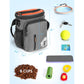Gobeigo【8 Cup Dog Treat Pouch【3 Ways to Wear 】 Treat Bag for Training & Walking, Built-in Poop Bag Dispenser, Large Phone Friendly (Gray & Orange)