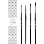 ARTEGRIA Watercolor Brush Set, 4 Professional Pointed Round Soft Synthetic Squirrel Paint Brushes, Sizes # 2, 4, 6, 8 - My Store