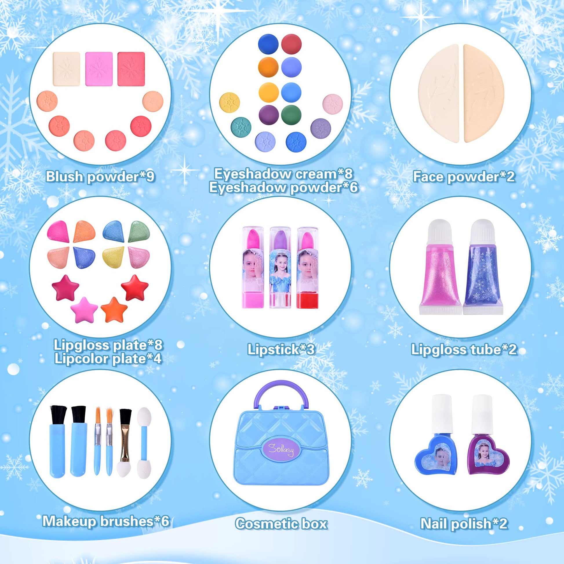 Buy now Kids Makeup Kit for Girl Kids Toys Makeup for Kids 50PCS Play Makeup Set Washable Cosmetic Non-Toxic Toddlers Pretend Frozen Makeup Birthday Gifts for Age 3 4 5 6 7 8 9 10 11 12 Years Old at indiglob india