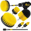 Holikme 6Pack Drill Brush Power Scrubber Cleaning Brush Extended Long Attachment Set All Purpose Drill Scrub Brushes Kit for Grout, Floor, Tub, Shower, Tile, Bathroom and Kitchen Surface，Yellow - Yellow