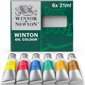 Winsor & Newton Winton Oil Color Paint, Intro Set, 6 x 21ml Tubes, Multicolor, 0.73 Fl Oz (Pack of 6)