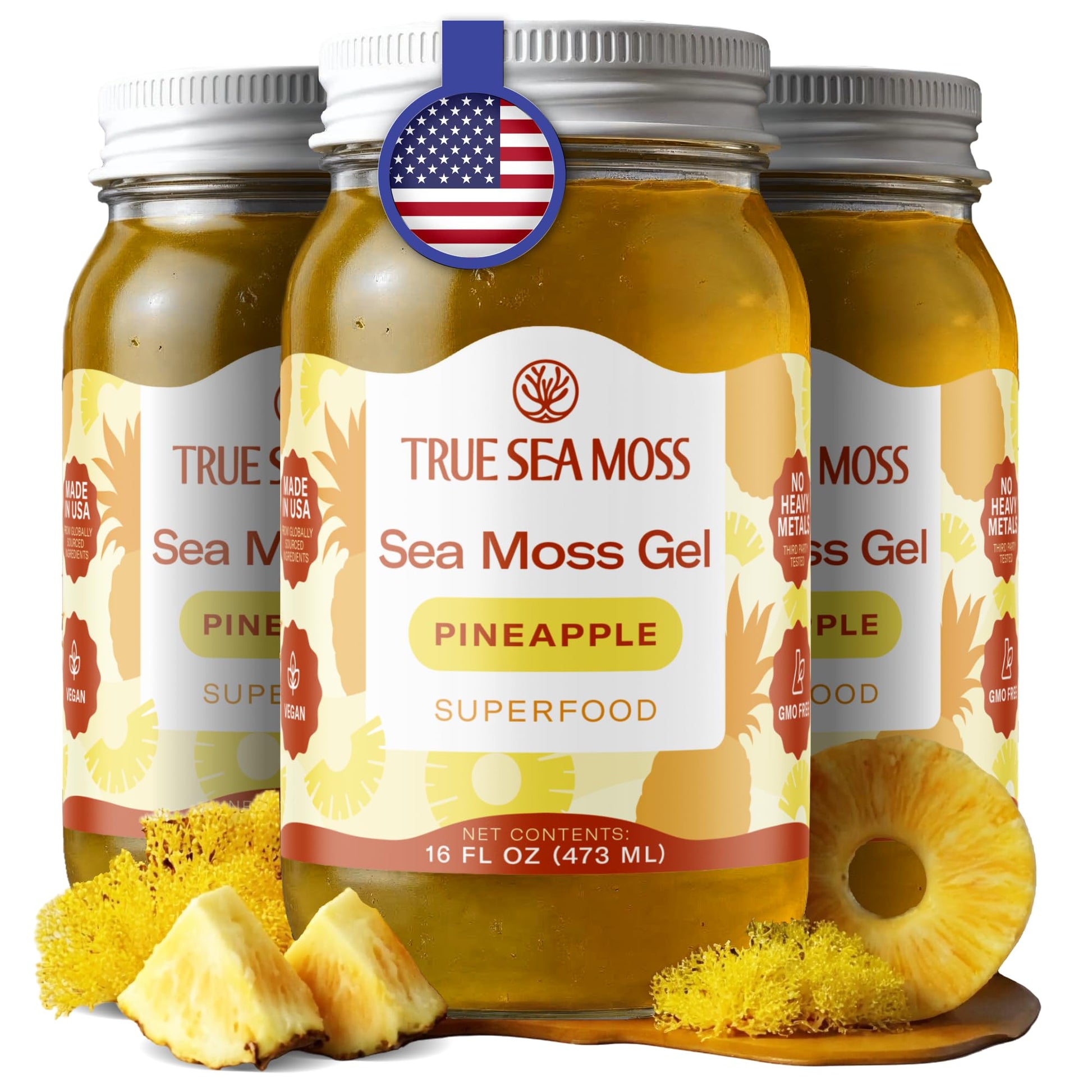 Buy now TrueSeaMoss Sea Moss Gel – Made in USA – Wildcrafted Seamoss, Fruits & Jarred Vegetables – Pineapple, Pack of 1 (Labels may Vary) at indiglob india