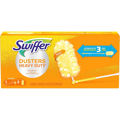 Swiffer 360 Dusters Extender Kit, 3 Unscented Dusters With Extendable handle (Packaging May Vary) 4 Piece Set
