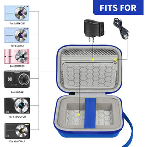 Carrying & Protective Case for Digital Camera, AbergBest 21 Mega Pixels 2.7" LCD Rechargeable HD/Kodak Pixpro/Canon PowerShot ELPH 180/190 / Sony DSCW800 / DSCW830 Cameras for Travel - Blue