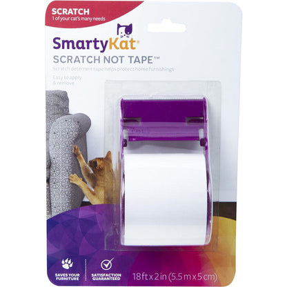 SmartyKat Scratch Not Scratch Deterrent Tape for Cats, Easy to Apply & Remove - White