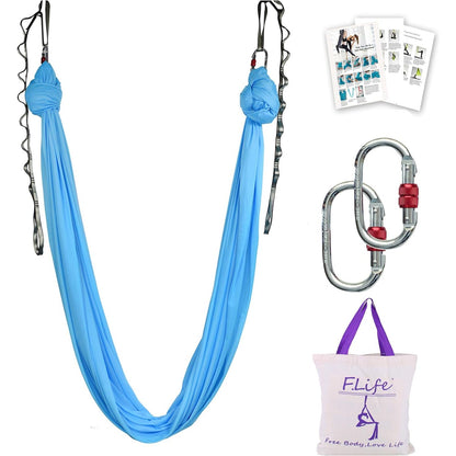 F.Life Aerial Silk Yoga Hammock & Swing for yoga Inversion,Strength training,starter hardware kit