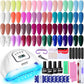 Buy now JODSONE Gel Nail Polish Kit with U V Light 32 Colors Gel Polish Nail + 4 Functional Adhesive Bottles Kit Soak Off Manicure Tools Gifts for Women gel color 05 at indiglob india