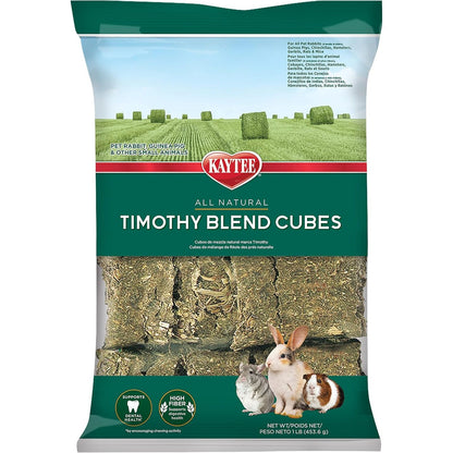 Kaytee Timothy Hay Blend Cubes for Pet Rabbits, Guinea Pigs, Chinchillas, and Other Small Animals, 1 Pound
