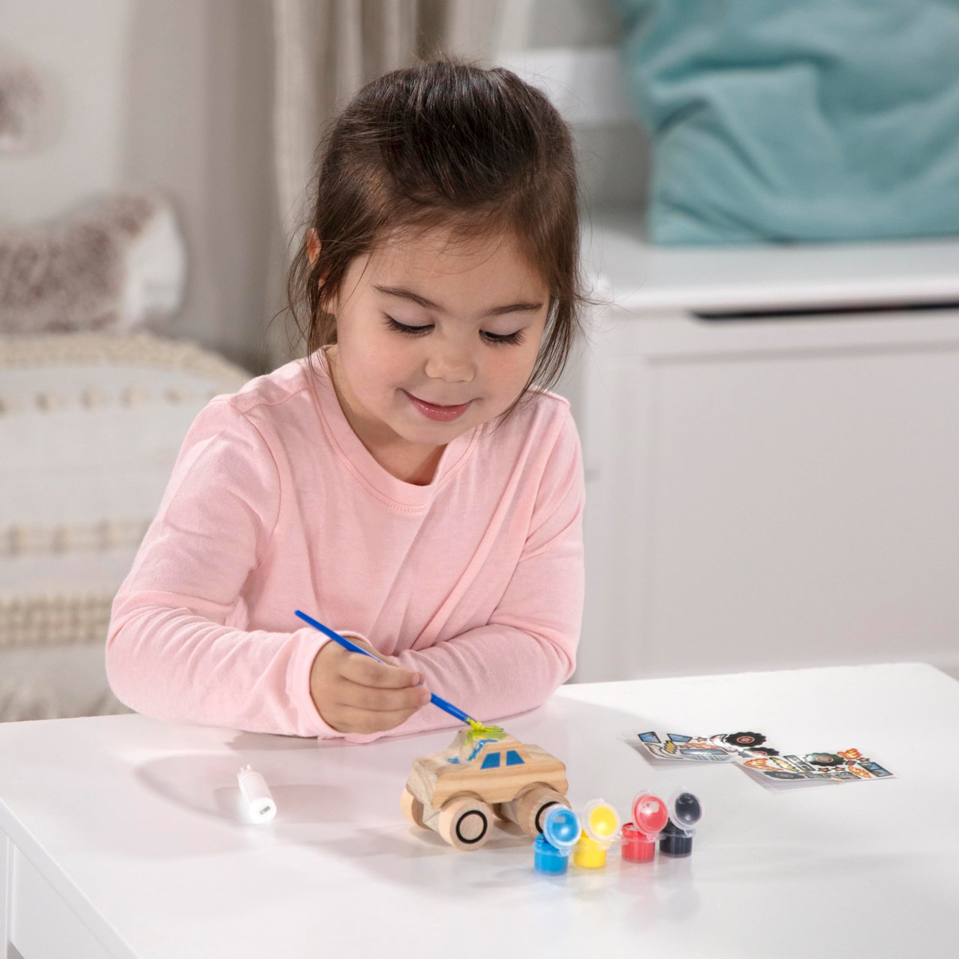 Buy now Melissa & Doug Created by Me! Paint & Decorate Your Own Wooden Vehicles Craft Kit For Kids 2 Pack – Monster Truck, Train at indiglob india