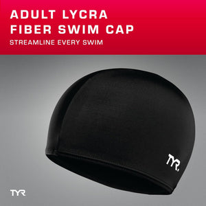 TYR Lycra Fiber Adult Swim Cap for Women and Men - Recreational and Training Cap for Lap Swimming, Casual Use - UPF 50+ Sun Protection - Nylon/Lycra