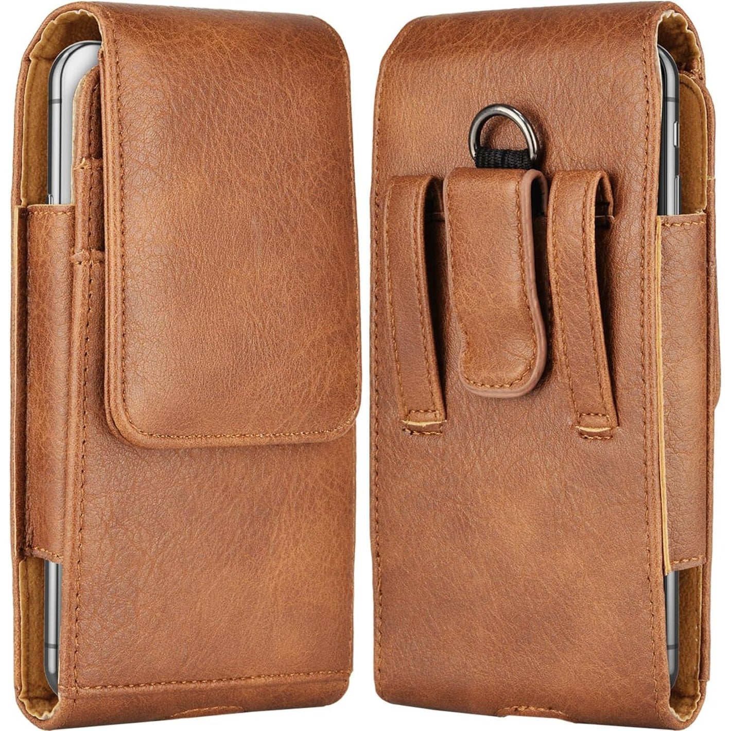 Takfox Phone Holster for Samsung Galaxy S25 Ultra S24 Plus S23 S22 S21 S20 FE 5G S10 A17 A16 A15 A14 A13 A35 A26 A36 A56 A51 A71 5G, Note 20 J7 J3 Leather Cell Phone Pouch Belt Clip Holder Case,Brown