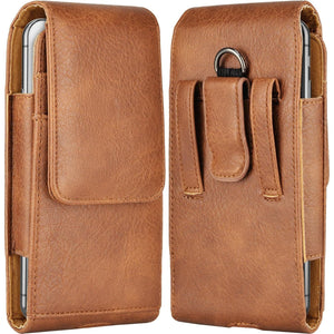 Takfox Phone Holster for Samsung Galaxy S25 Ultra S24 Plus S23 S22 S21 S20 FE 5G S10 A17 A16 A15 A14 A13 A35 A26 A36 A56 A51 A71 5G, Note 20 J7 J3 Leather Cell Phone Pouch Belt Clip Holder Case,Brown