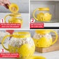 Ecolution Patented Micro-Pop Microwave Popcorn Popper with Temperature Safe Glass, 3-in-1 Lid Measures Kernels and Melts Butter, Made Without BPA, Dishwasher Safe, 1.5-Quart, Yellow