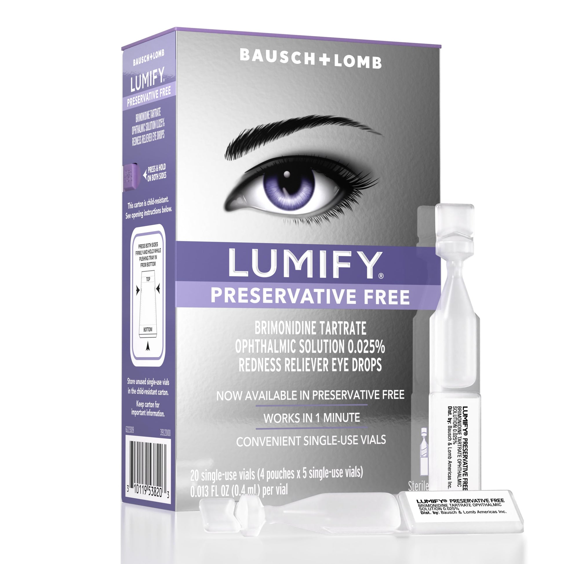 Buy now LUMIFY Eye Drops for Red Eyes, Redness Reliever for Brighter Looking Eyes, Works in 1 Minute & Lasts Up to 8 Hours, Eye Drops, 0.25 Fl Oz (7.5mL) at indiglob india