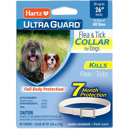 Hartz UltraGuard Flea & Tick Collar for Dogs and Puppies - 26" Neck, 7 Month Protection