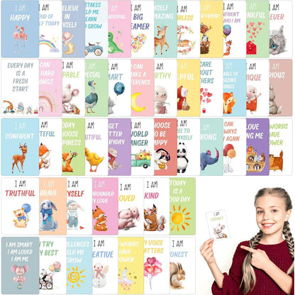 50 Set Positive Affirmation Cards for Toddlers Motivational Affirmations Cards Educational Flash Cards Inspirational Daily Affirmations for Kids Words of Mindfulness for Children