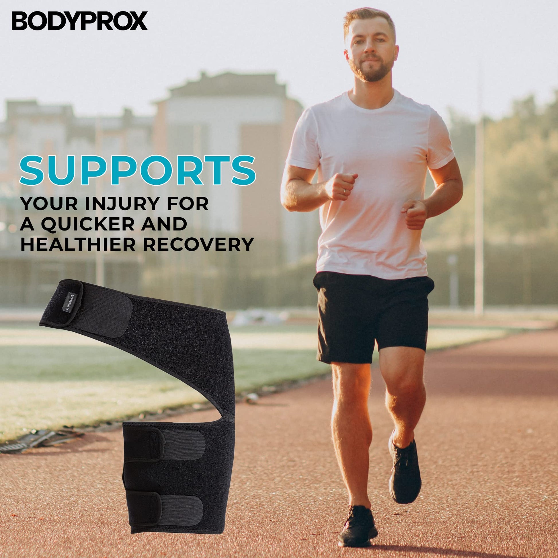 Buy now Bodyprox Groin Wrap, Adjustable Support for Hip, Groin, Hamstring, Thigh, and Sciatic Nerve Pain Relief at indiglob india