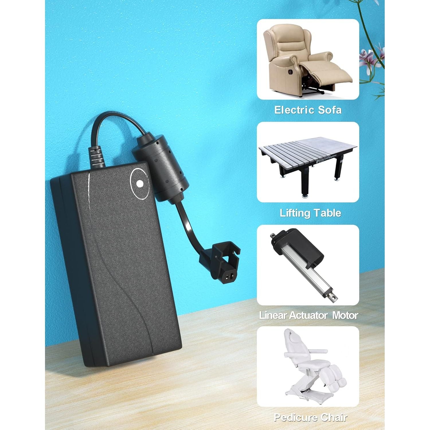 Buy now Recliner Power Supply, Ponkor AC/DC Switching Power Supply Transformer 2-pin 29V 2A Adapter with Extension Cord for Lift Chair or Power Recliner Limoss OKIN at indiglob india