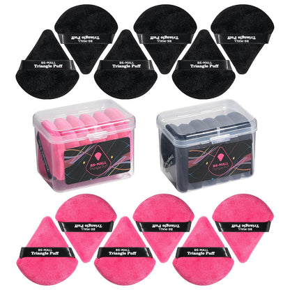 BS-MALL Triangle Powder Puff Face Cosmetic Powder Puff Washable Reusable Bake Loose Powder Cosmetic Foundation Sponge Mineral Powder Pack of 14