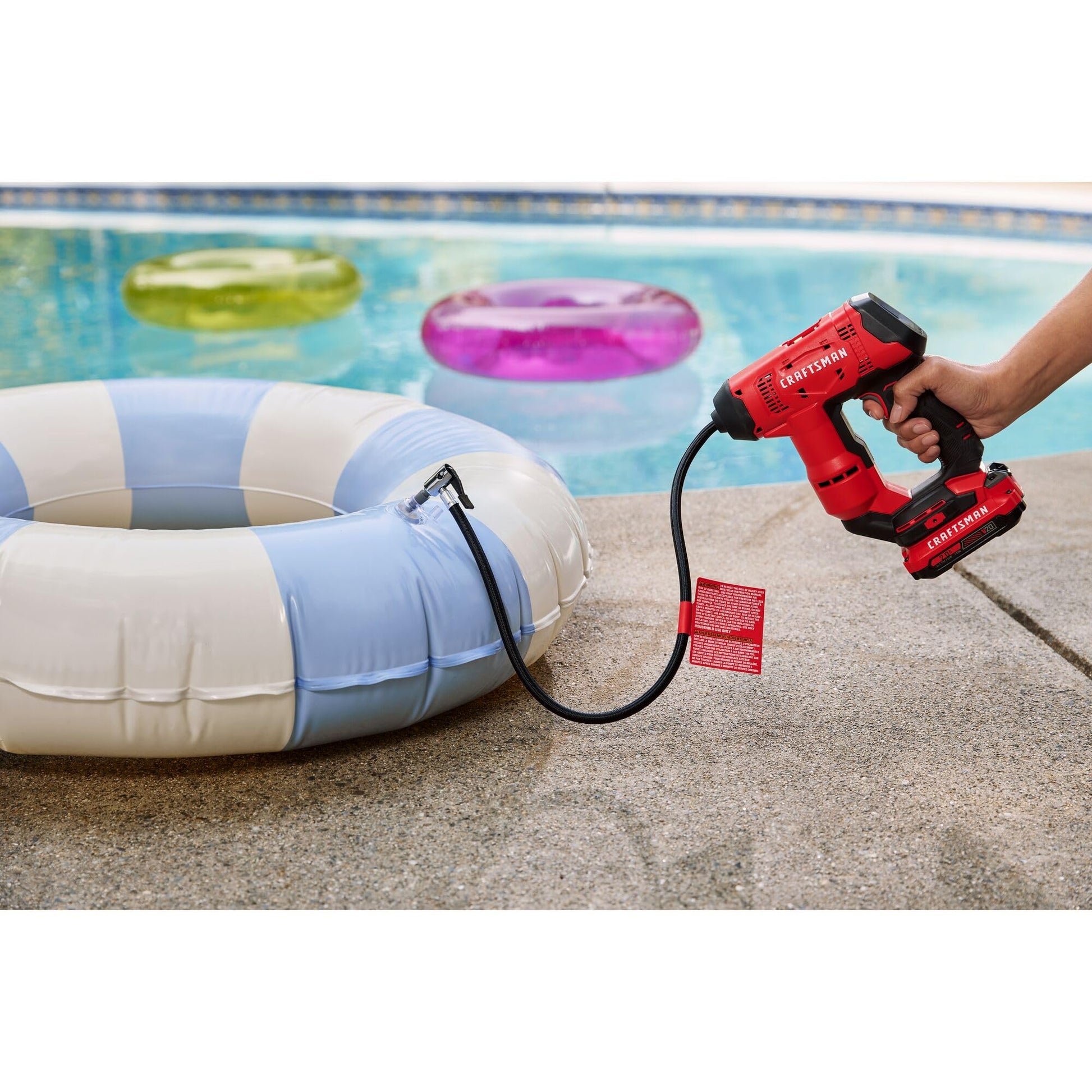 Buy now CRAFTSMAN V20 Air Compressor Portable, Cordless Tire Inflator, Up To 150 PSI Tire Pump, with Digital Pressure Gauge, Tool Only (CMCE521B) at indiglob india