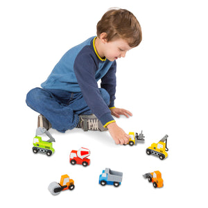 Buy now Melissa & Doug Wooden Construction Site Vehicles with Wooden Storage Tray (8 pcs) at indiglob india