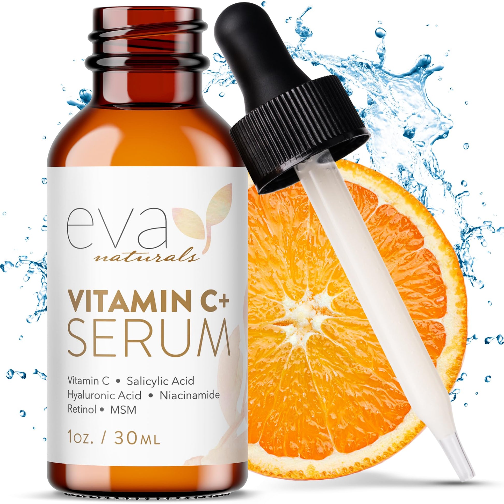 Buy now Eva Naturals Vitamin C Serum Plus – Facial Serum with Hyaluronic Acid, Niacinamide, Retinol, and Salicylic Acid – Hydrating and Smoothing Skin Formula – 2 oz at indiglob india