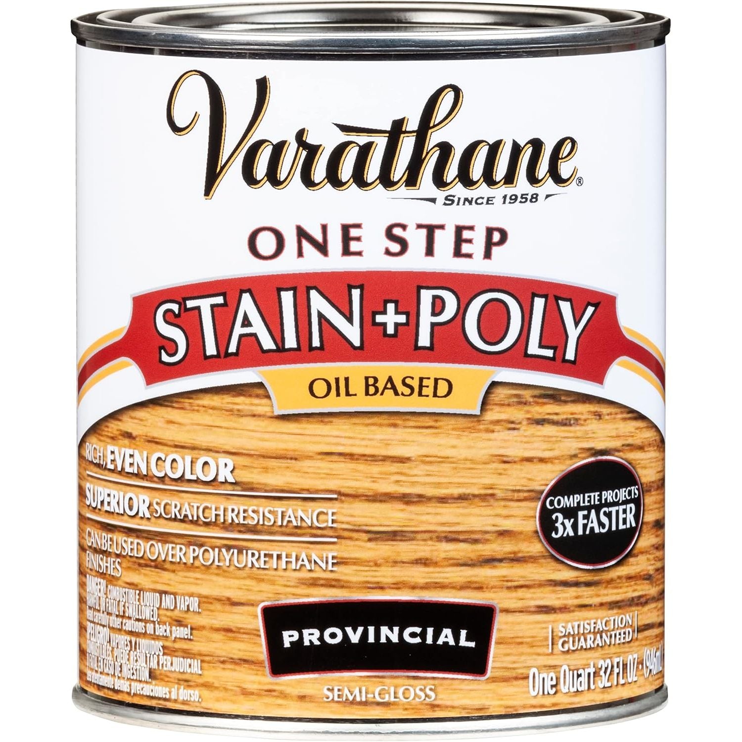 Buy now Varathane 225250H Oil-Based One Step Stain + Poly, Quart, Dark Walnut Quart (Pack of 1) Provincial at indiglob india