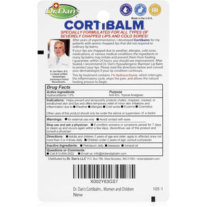 Dr. Dan's Cortibalm - 1 Pack - for Dry Cracked Lips - Healing Lip Balm for Severely Chapped Lips - Designed for Men, Women and Children