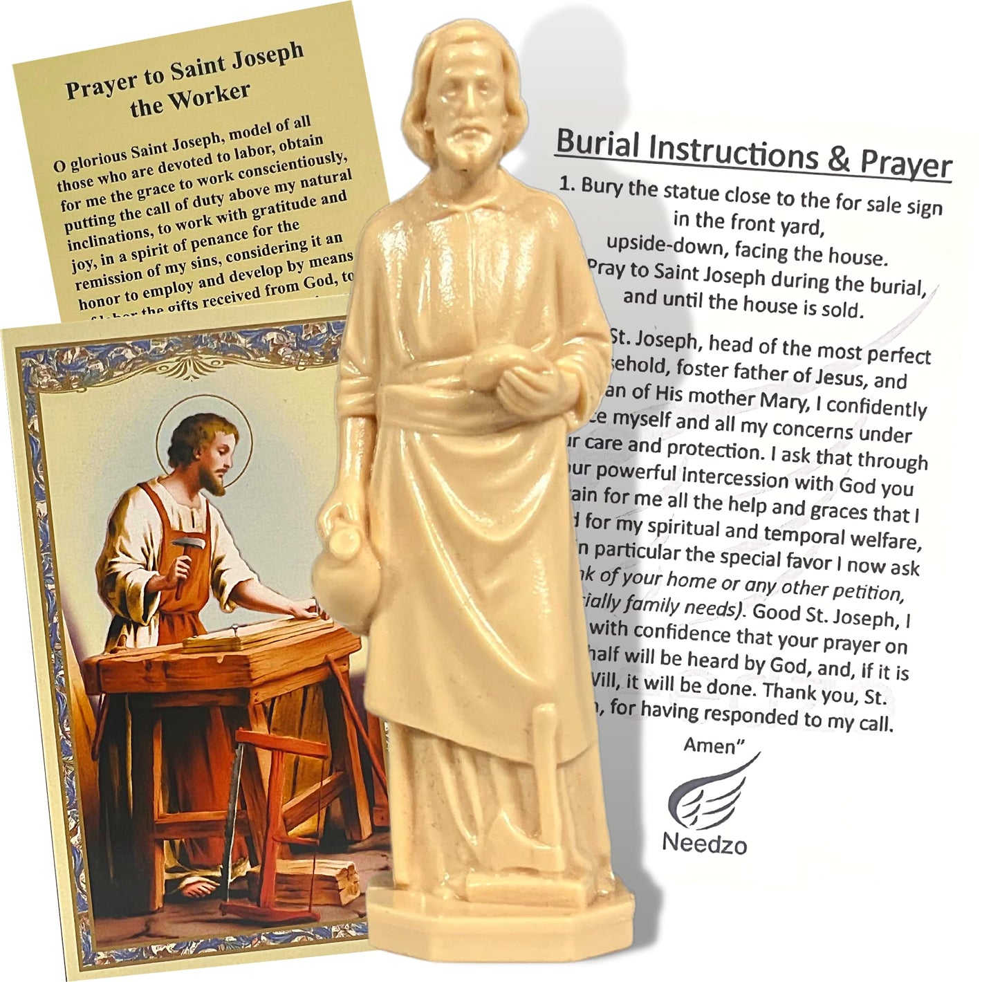 Buy now Religious Gifts Saint Joseph Statue Home Seller Kit with Prayer Card and Instructions at indiglob india