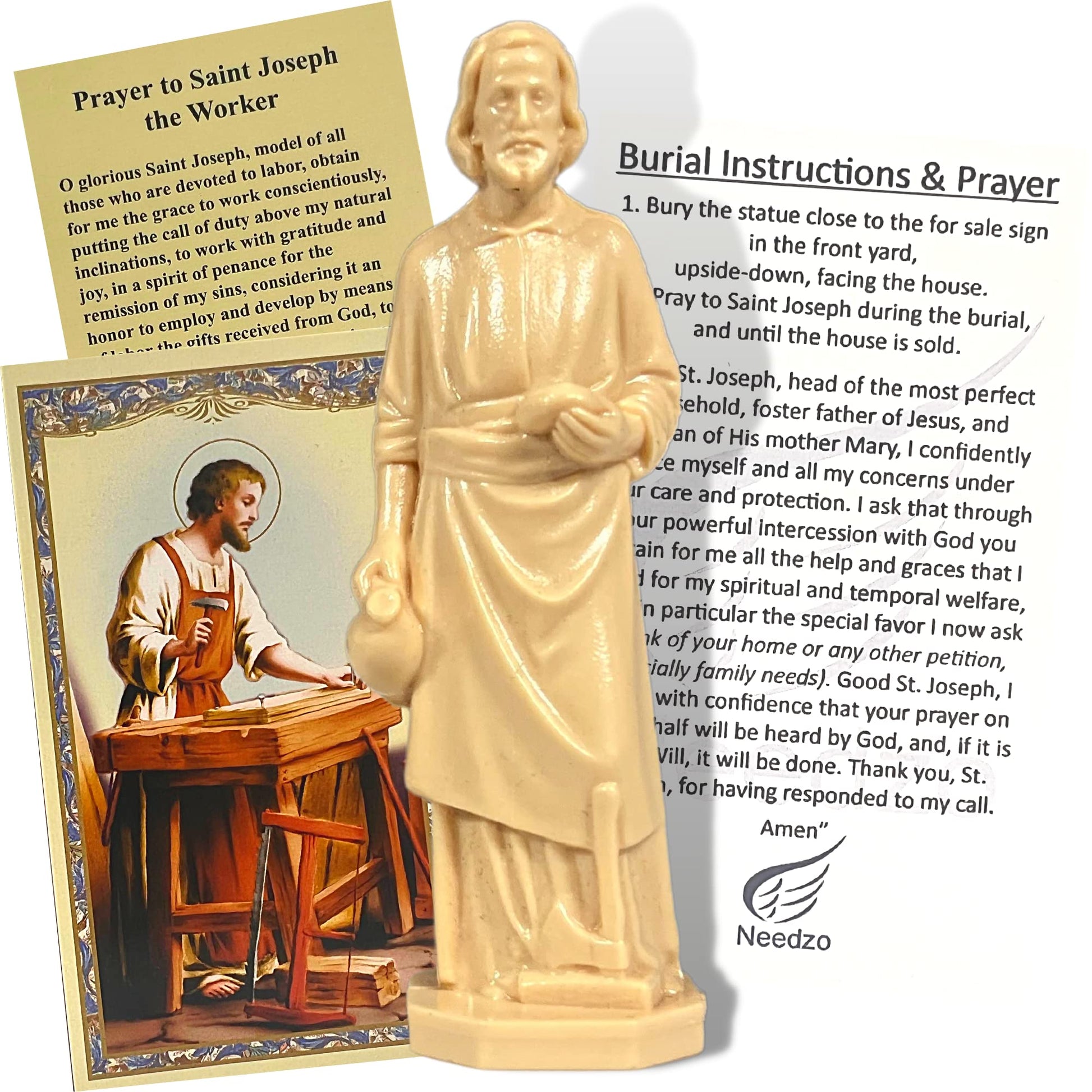 Buy now Religious Gifts Saint Joseph Statue Home Seller Kit with Prayer Card and Instructions at indiglob india