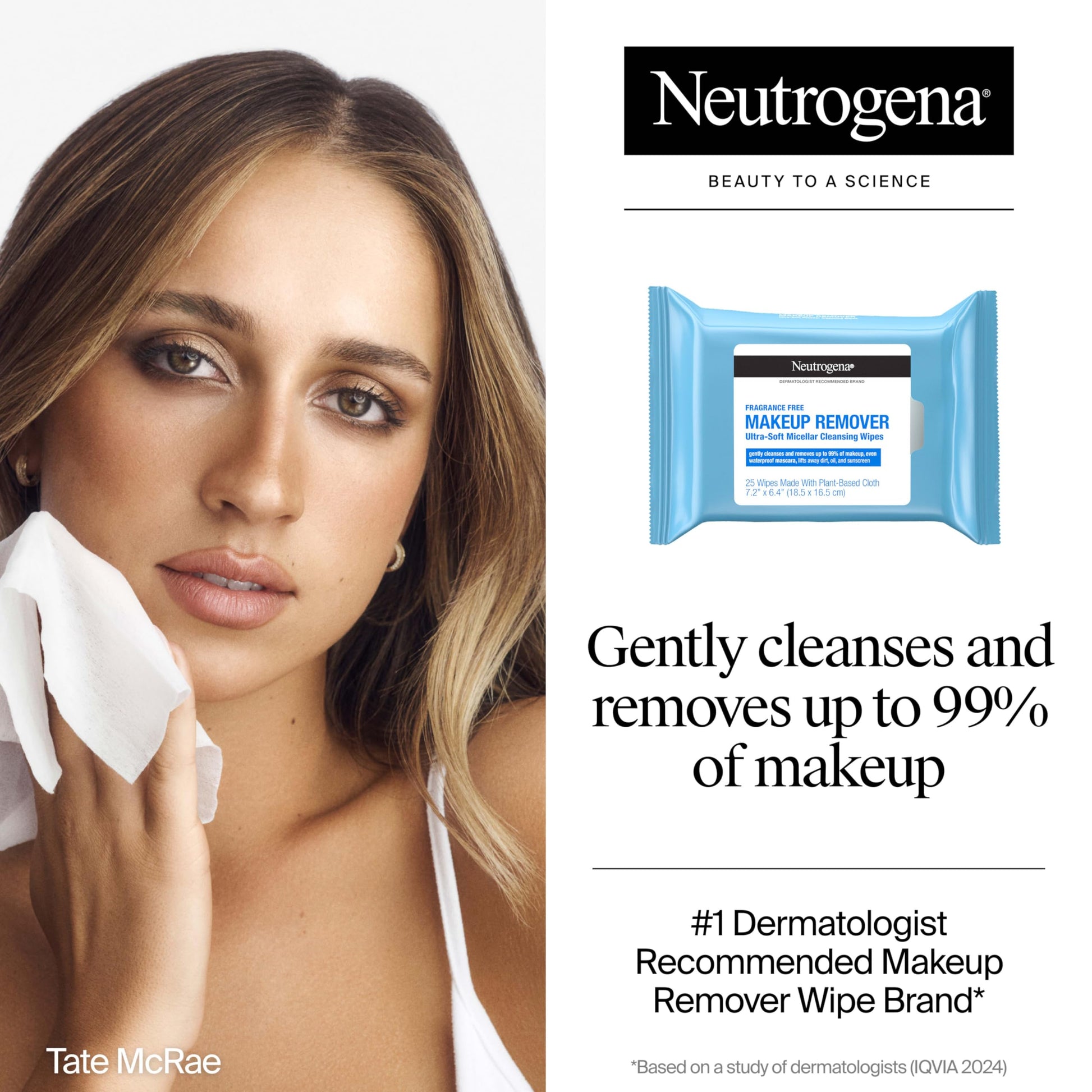 Buy now Neutrogena Fragrance-Free Makeup Remover Wipes, Daily Ultra-Soft Micellar Cleansing Wipes Gently Remove Oil & Waterproof Makeup, Hypoallergenic, Made with Plant-Based Cloth, 25 ct at indiglob india