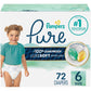 Pampers Pure Protection Baby Diapers, Size 5 (27+ lbs), 132 Count, Up to 100% Leakproof, Premium Plant-based Skin Protection, Hypoallergenic Soft Diapers