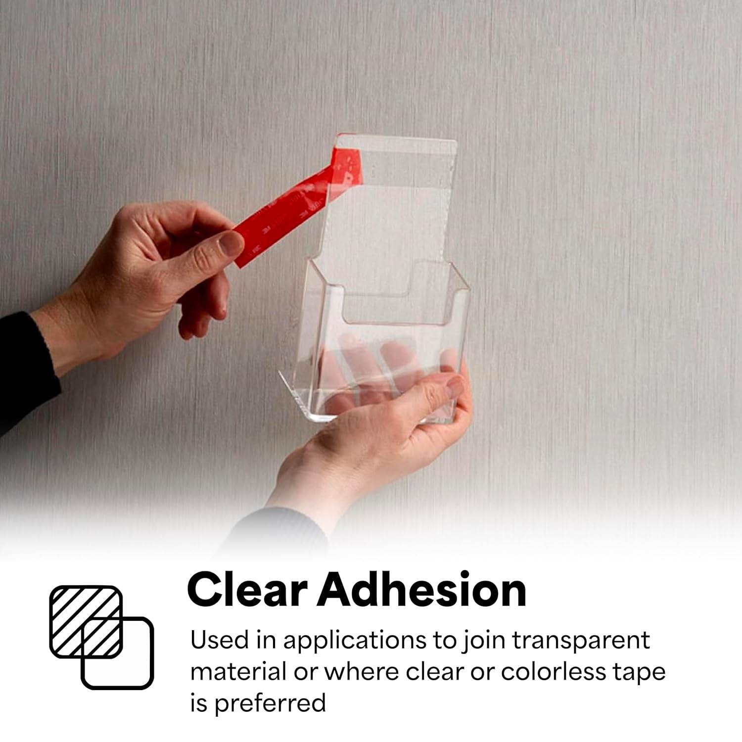 3M 4910 VHB Mounting Tape, Acrylic Foam, Permanent Bonding, Heavy Duty, Clear, 0.5 in x 5 yd, 1 Roll - My Store