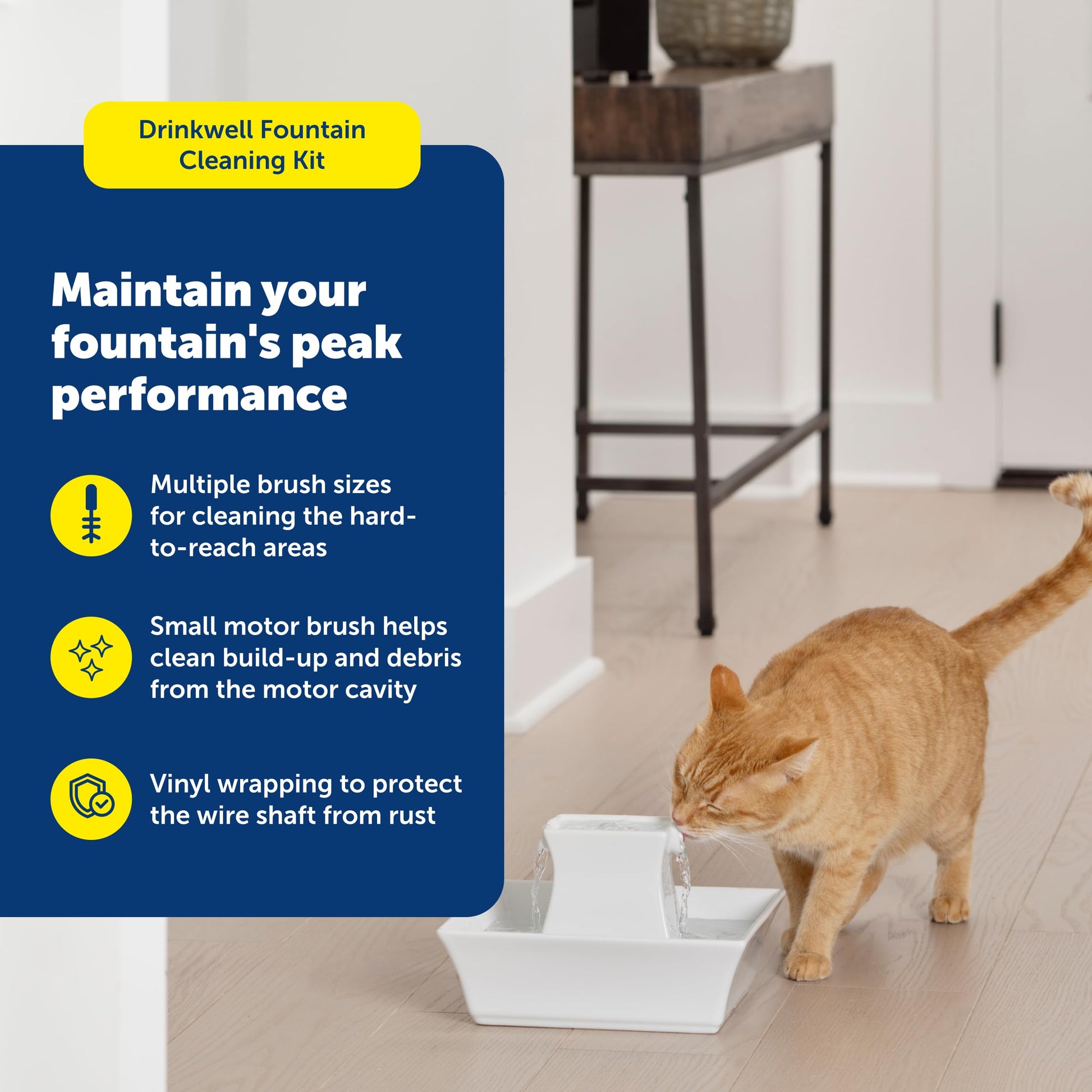 Buy now PetSafe Drinkwell Fountain Cleaning Kit - Deep Bowl Cleaning for Hard-to-Reach Areas of Compatible Cat Fountains - Removes Hidden Residue & Maintains Pump Performance at indiglob india